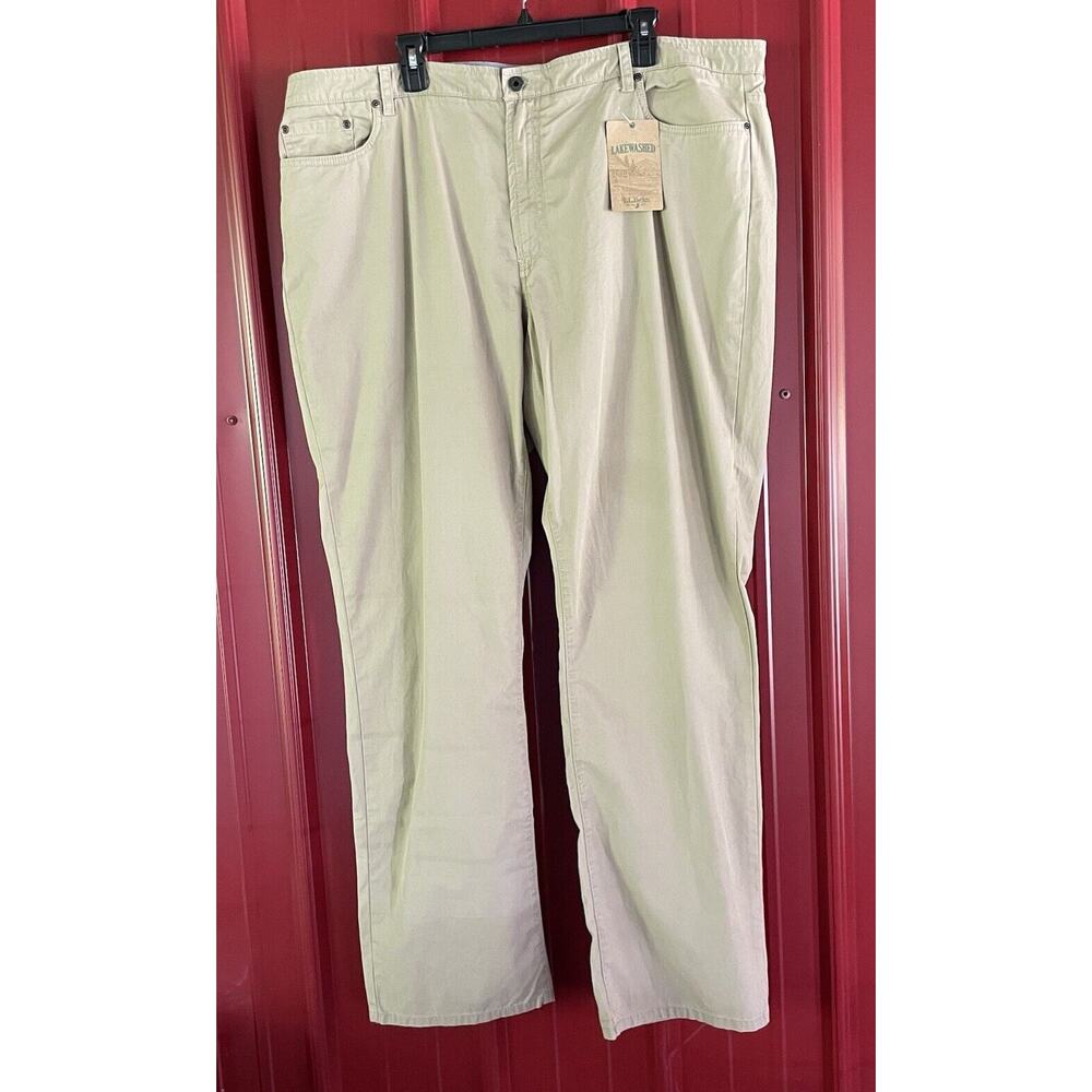 LL Bean Pants Lake Washed Pima Cotton Standard Fit Casual Active Mens 44x34‎ New